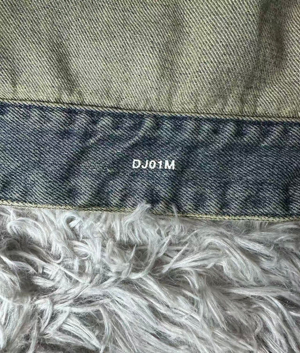 Saint Laurent 13AW Leather Sleeve Denim Jacket