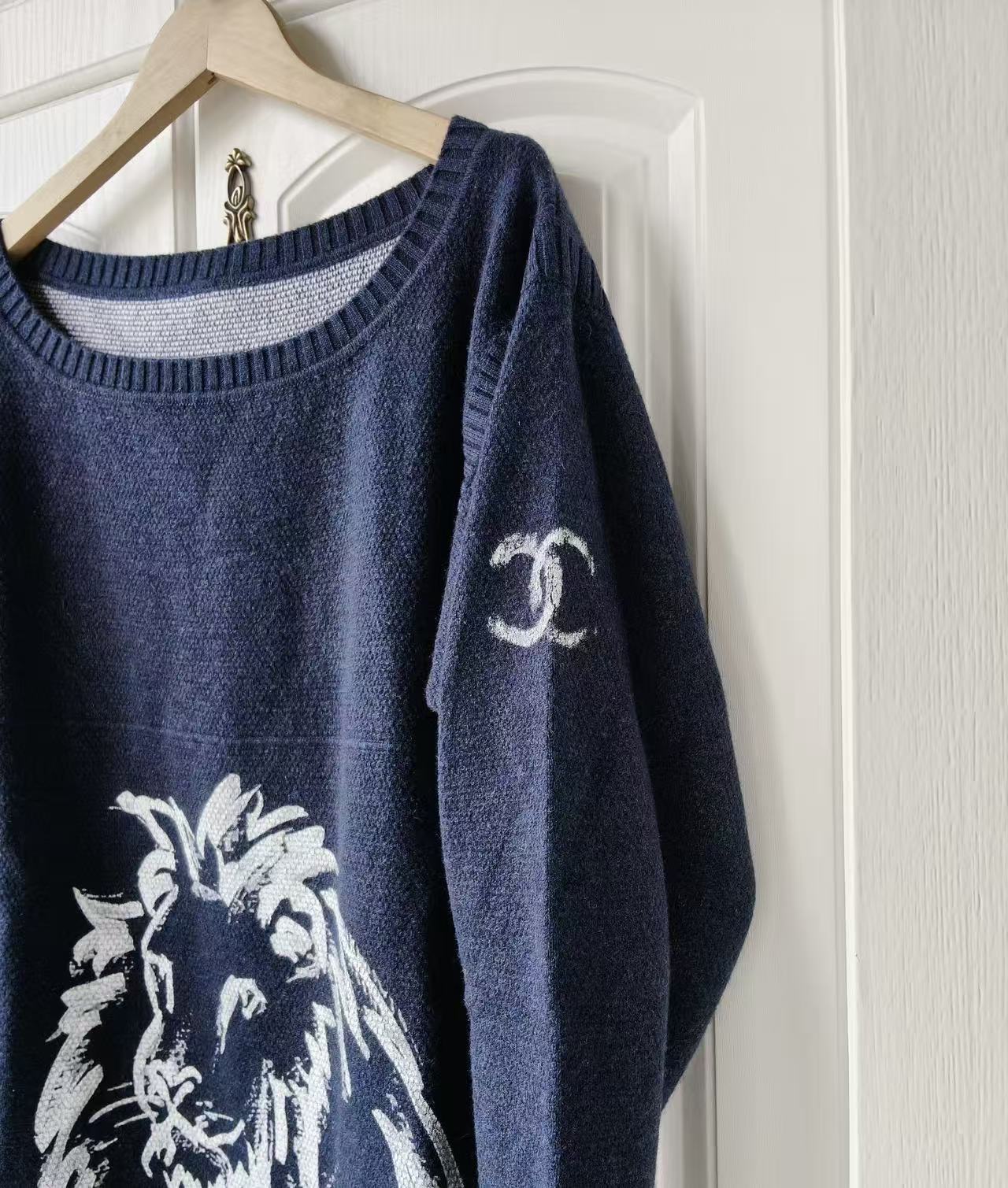 Chanel Lion Print Cashmere Sweater