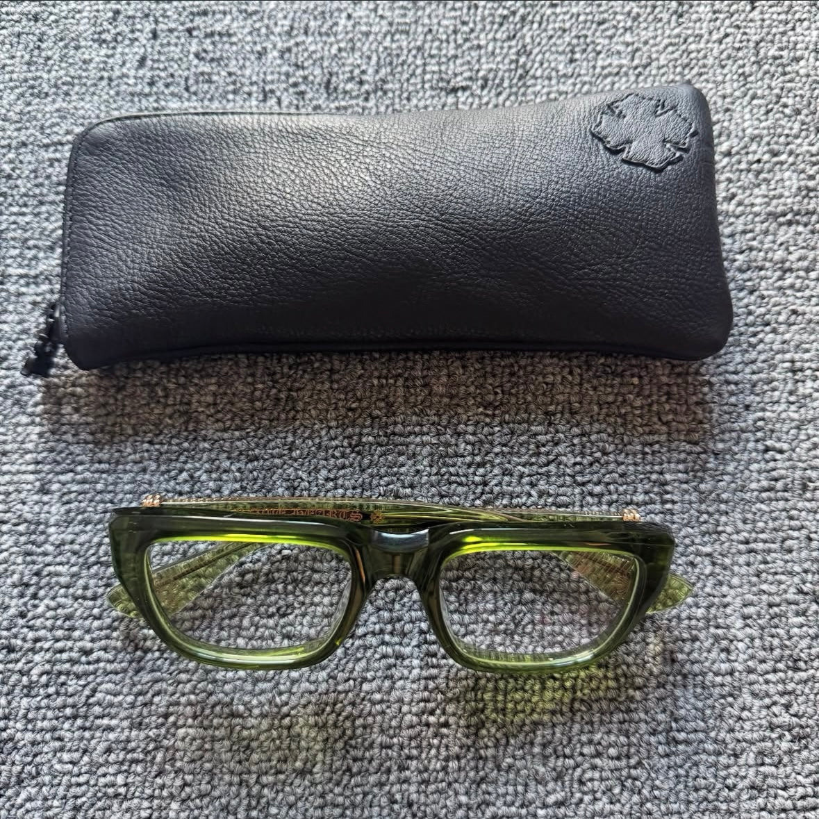 Chrome Hearts dagger gold glasses