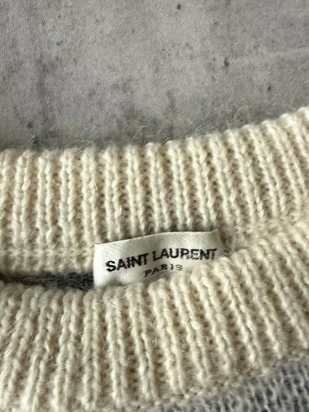 Saint Laurent 18AW American FlagStar‑Stripe Crewneck Sweater