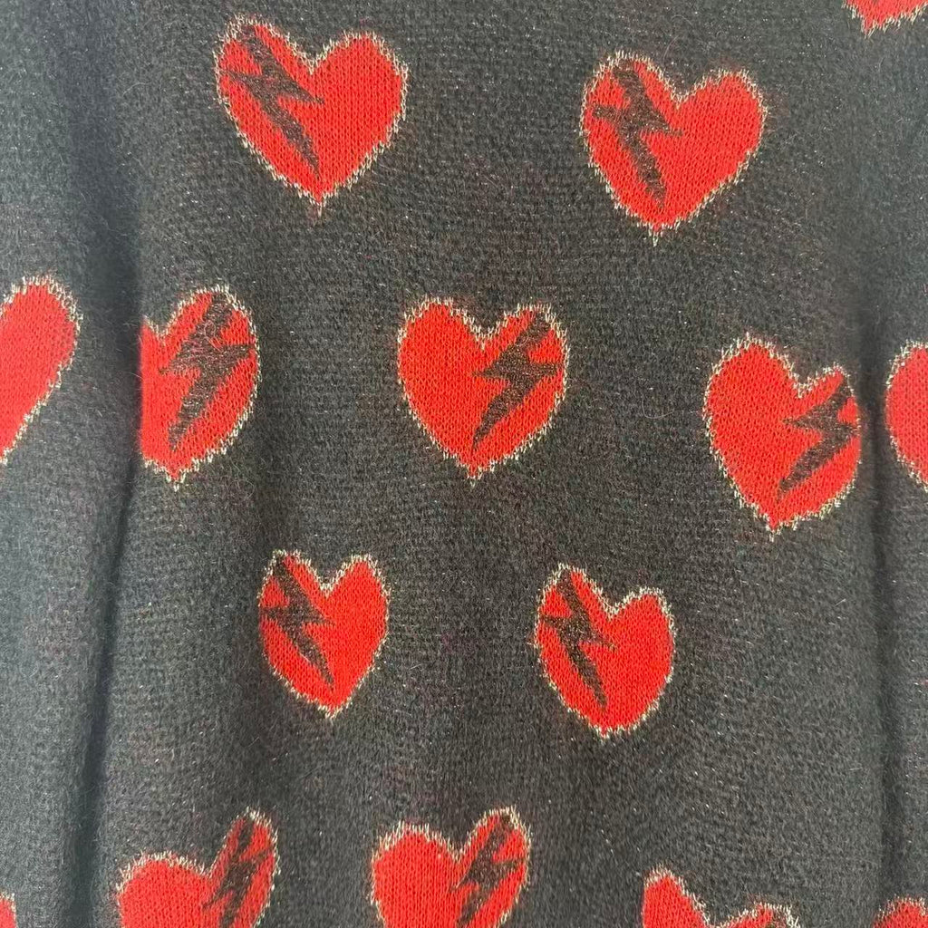Saint Laurent 17AW Lightning Heart Mohair Sweater