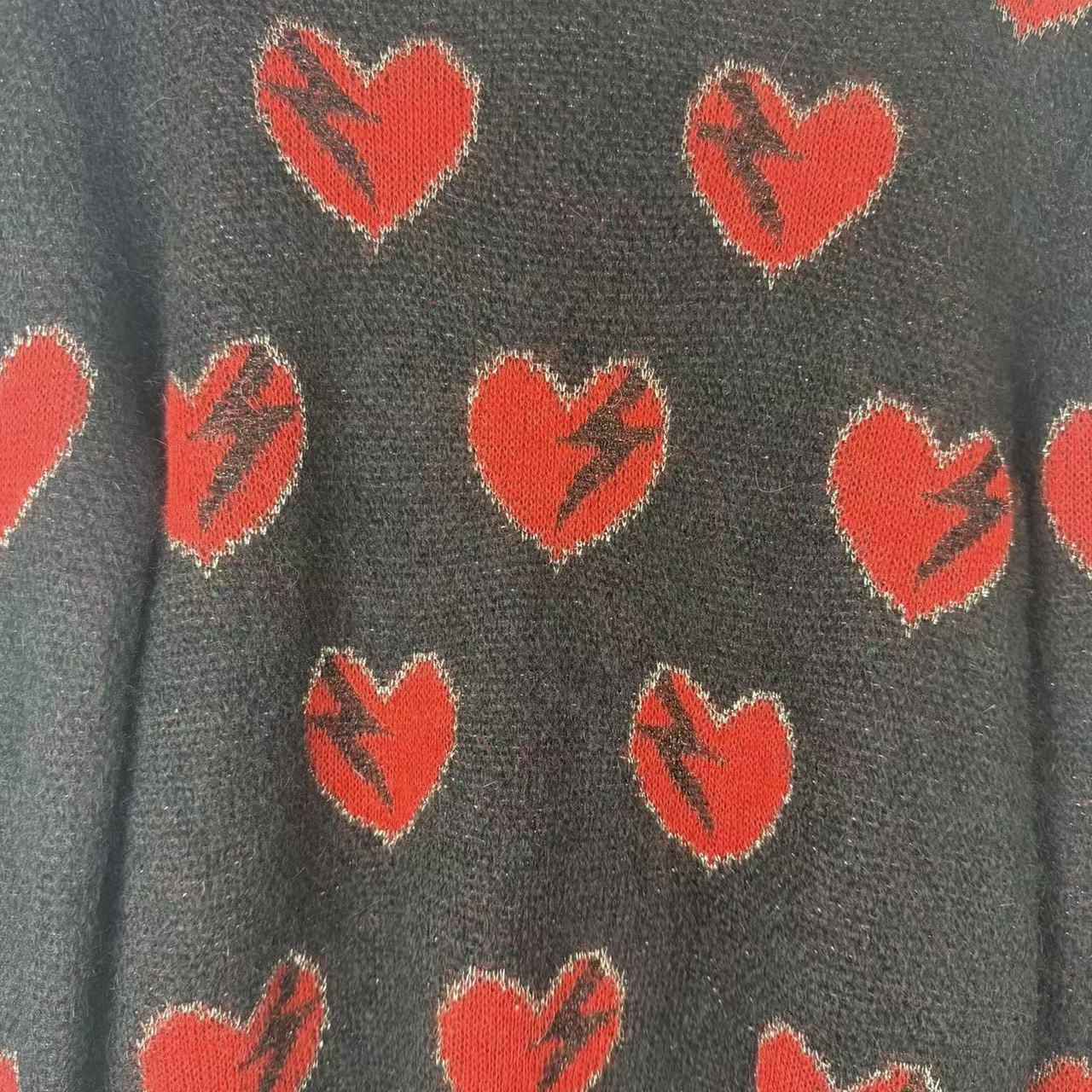Saint Laurent 17AW Lightning Heart Mohair Sweater