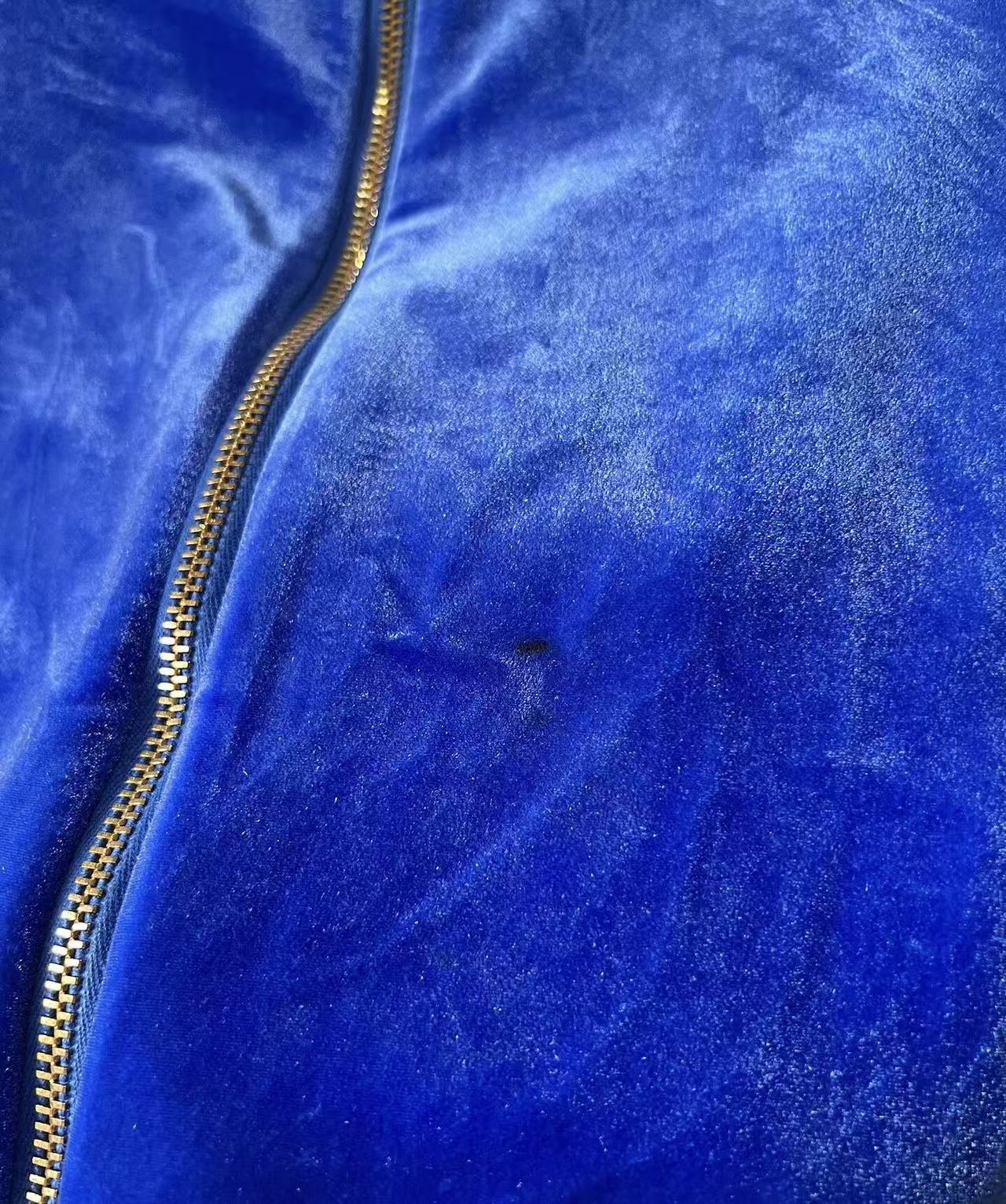 Versace Blue Velvet Medusa Hooded Jacket