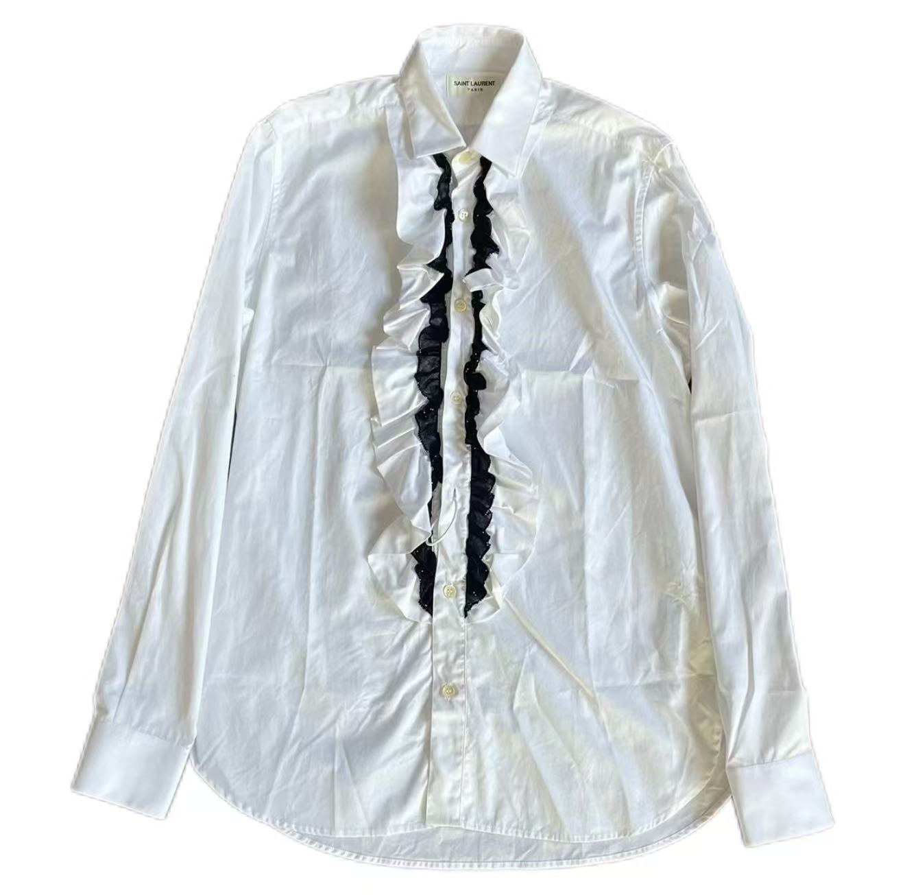 Saint Laurent 14AW Bib Ruffle Shirt Sample