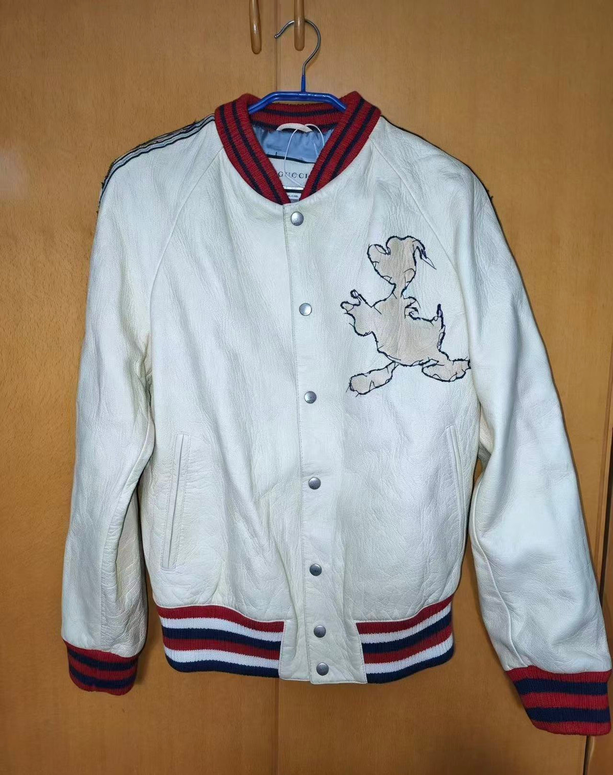 Gucci Disney Embroidered Textured-Leather Bomber Jacket