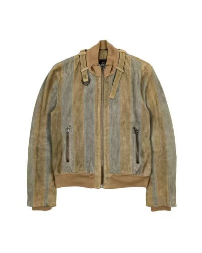Dolce & Gabbana 2007SS Runway Striped Goatskin Leather Jacket