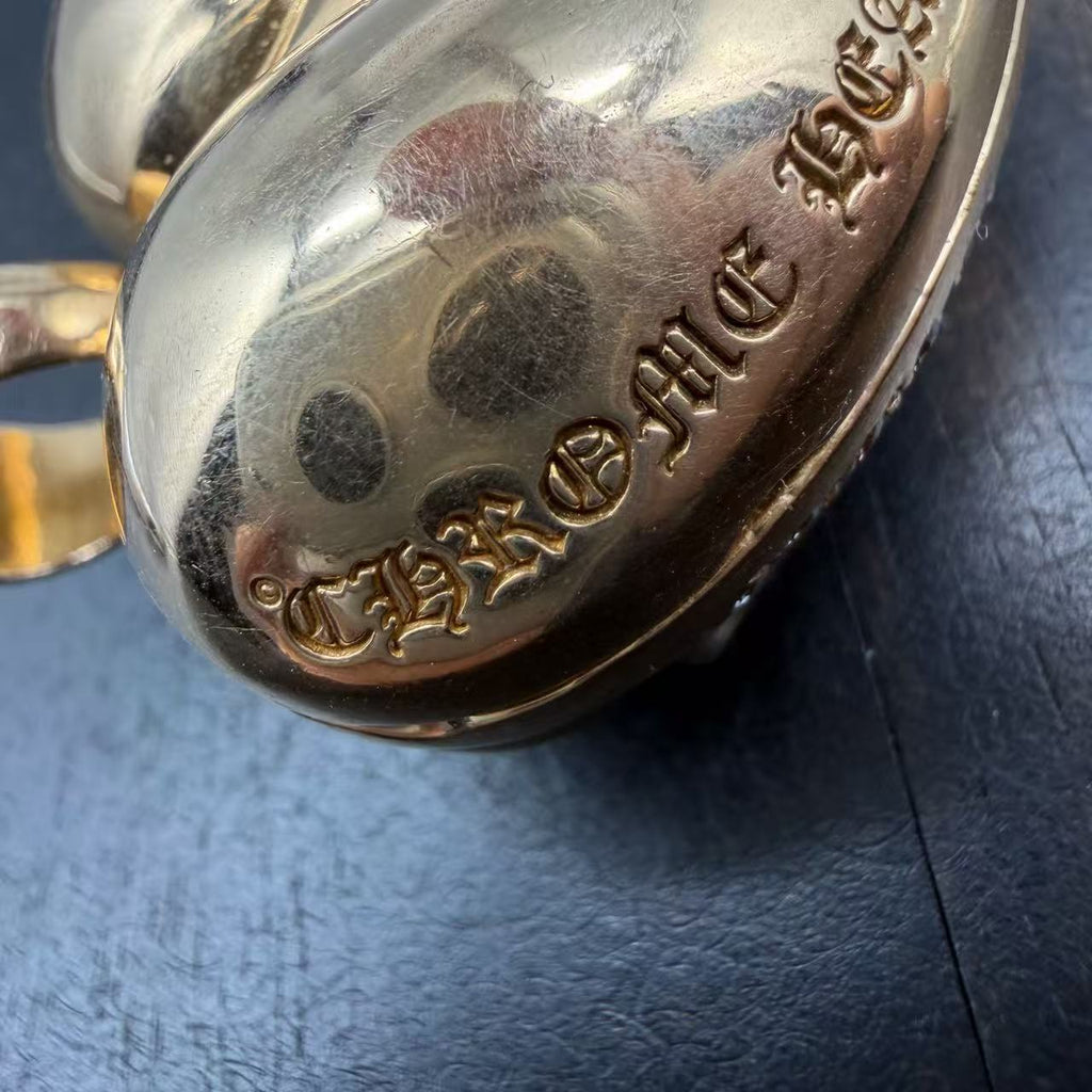 Chrome Hearts 22k Gold Diamonds Vine Heart Locket Pendant