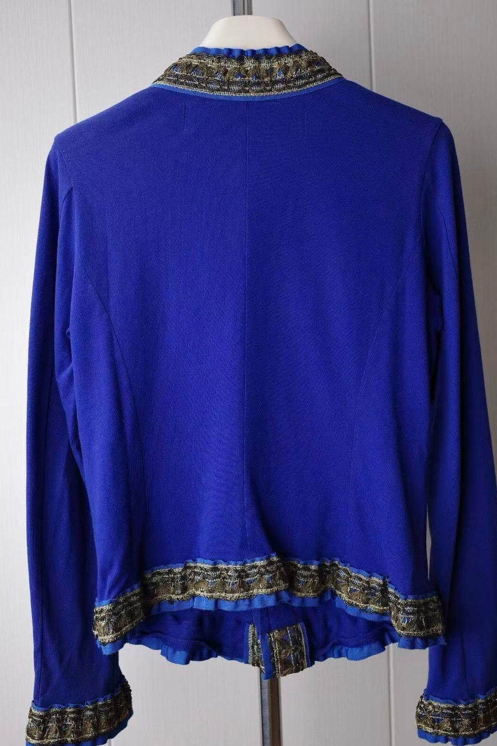 Junya Watanabe SS08 Electric Blue Gold Trim Knit Jacket