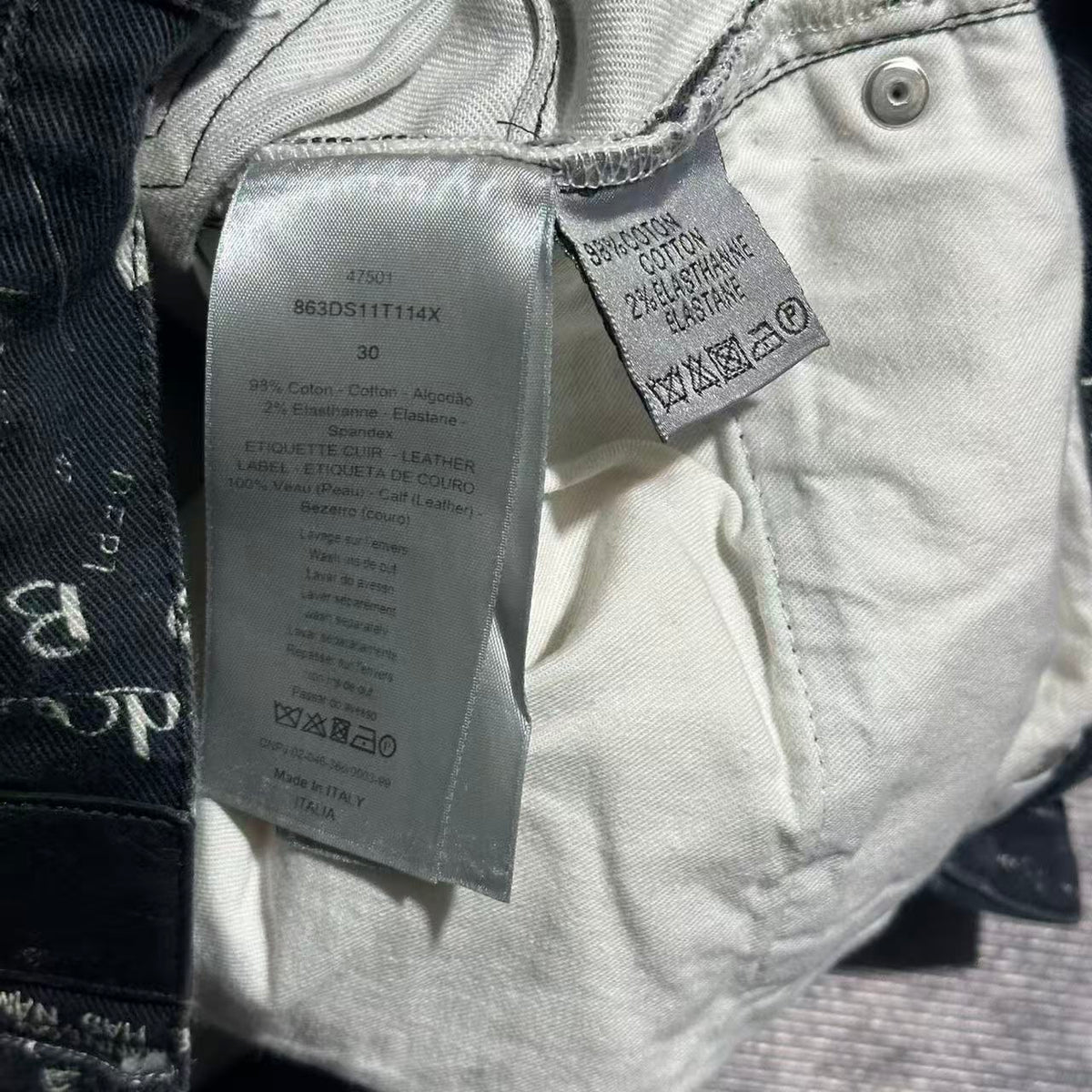 Dior Homme 15SS Handwritten Script Jeans