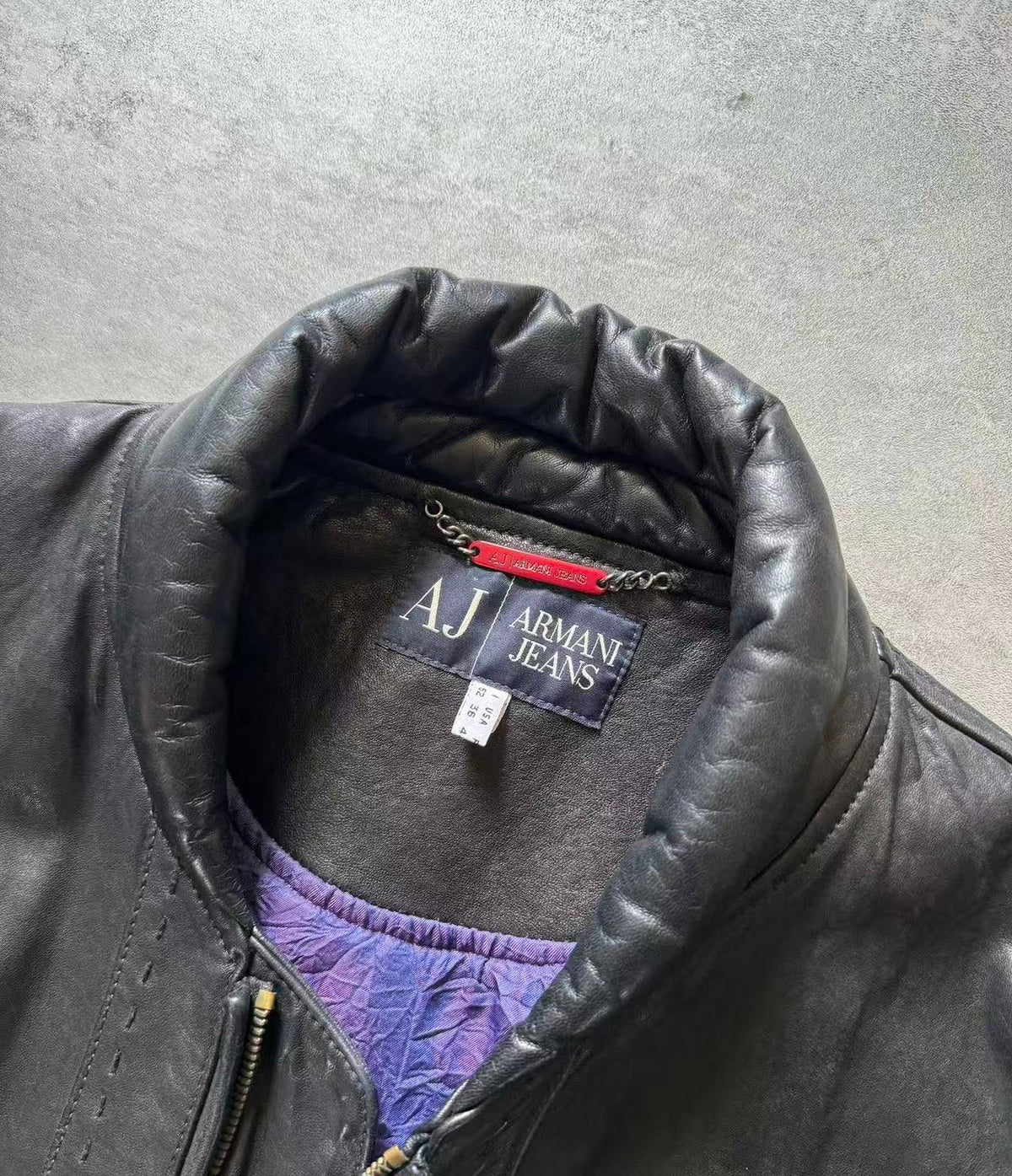 Armani Jeans Shawl Bomber Leather Jacket