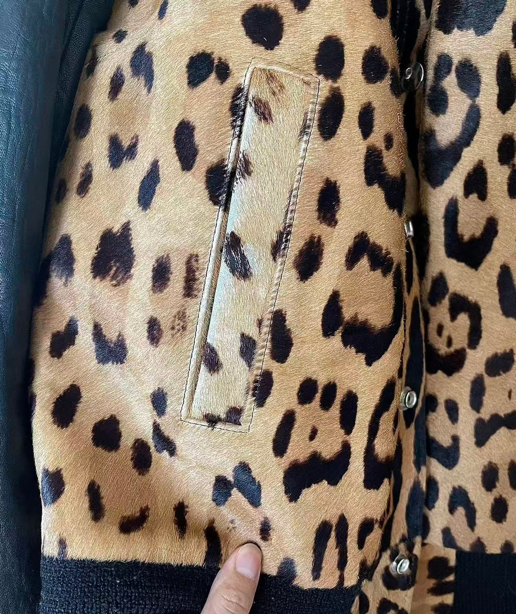 Balmain 14AW Leopard-Print Teddy Jacket