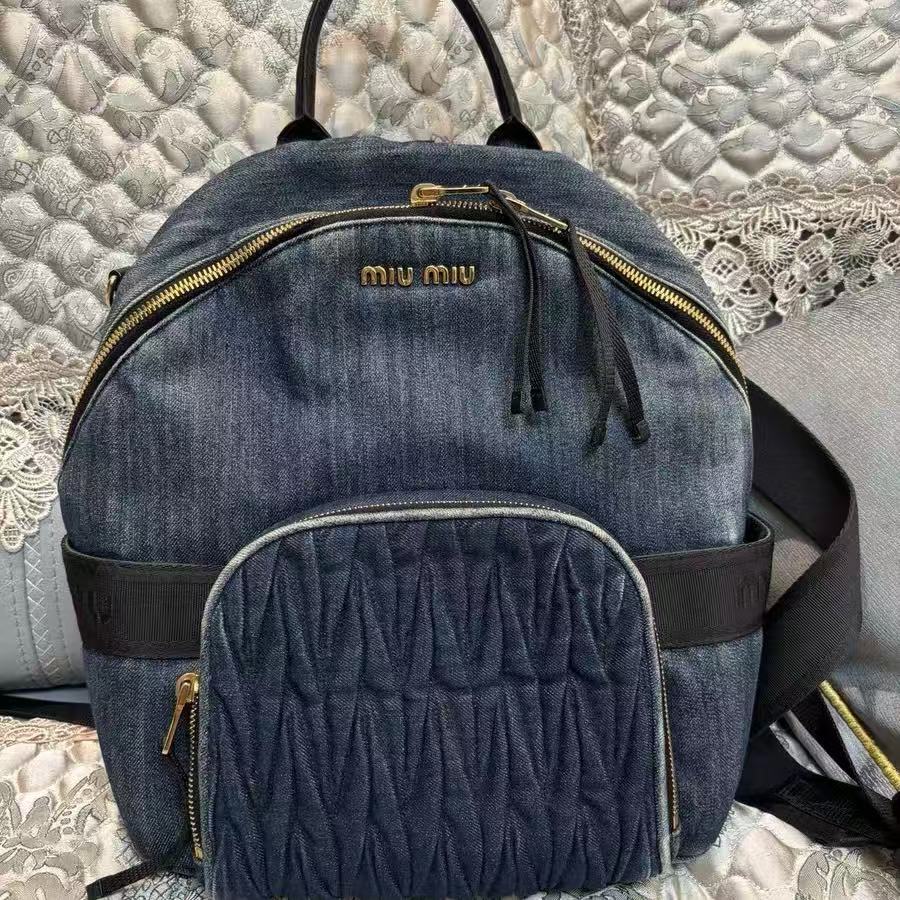 miu miu denim backpack