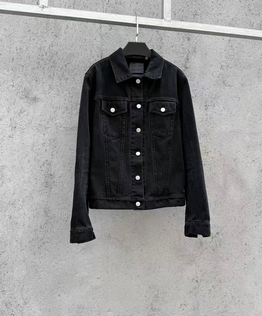 Helmut Lang Vintage 00s Black Denim Cotton Denim Trucker Jacket