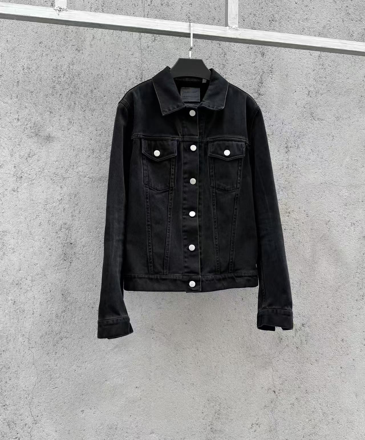 Helmut Lang Vintage 00s Black Denim Cotton Denim Trucker Jacket