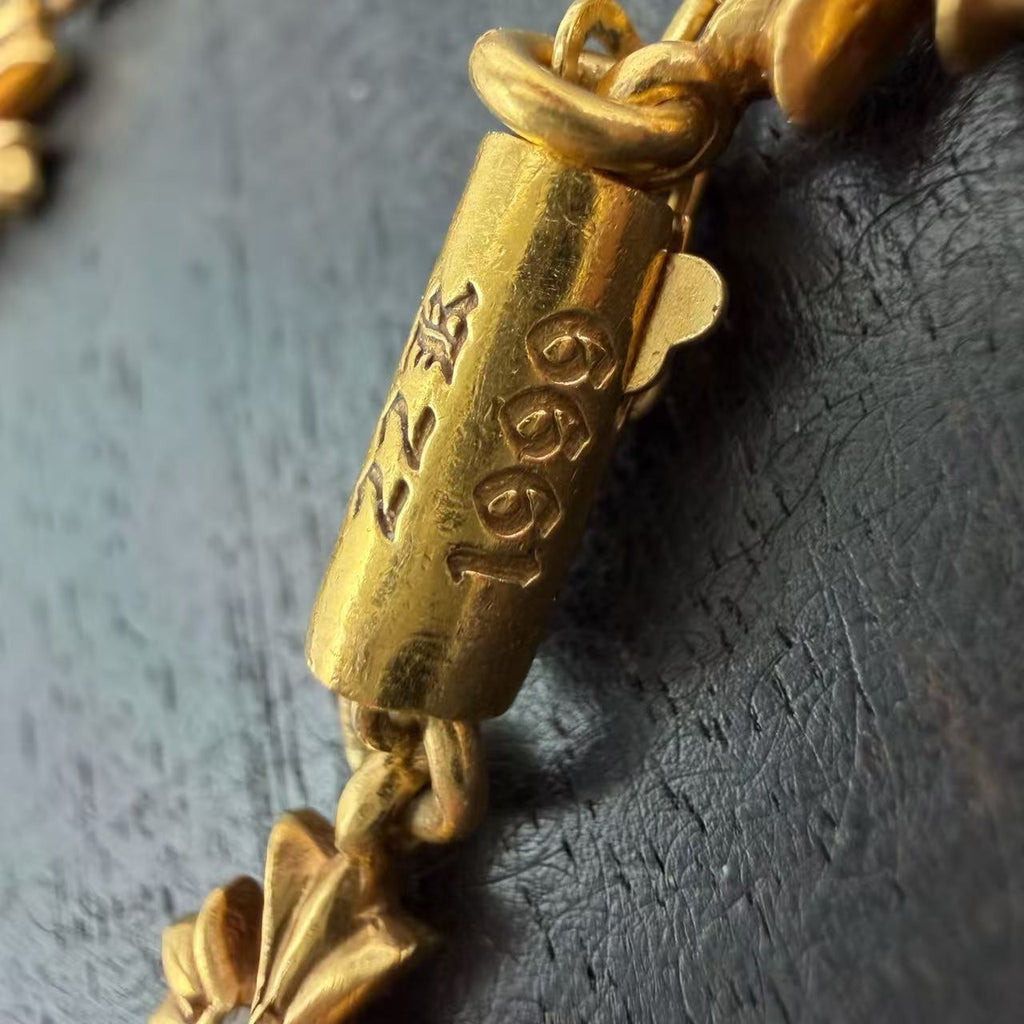 Chrome Hearts 22k Gold TinyE Diamond Pendant