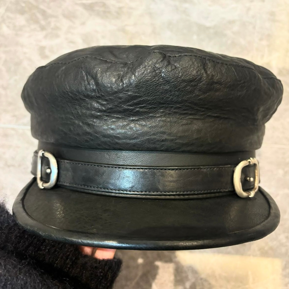 Chrome Hearts leather beret