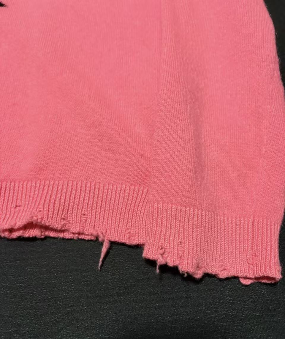 Valentino 18SS Pink Is Punk Distressed Sweatshirt