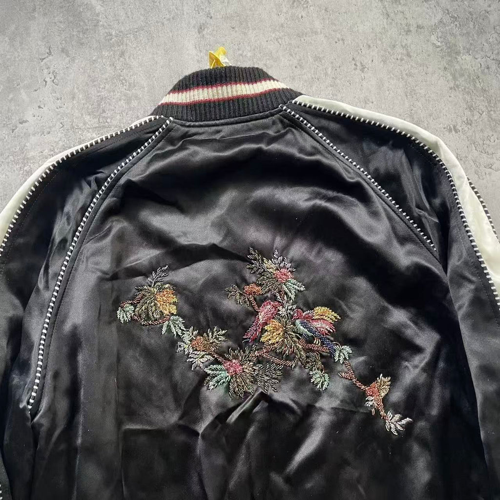 Saint Laurent 19FW Floral Embroidered Teddy Jacket