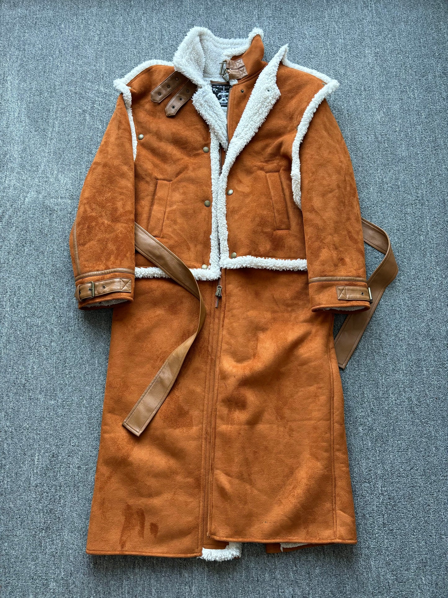 Y/project fw22-23 Snap Panel Faux-Shearling Coat