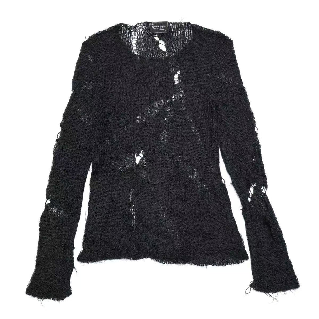 Number (N)ine 04SS Dream Baby Dream Destroyed Mesh Knit Top