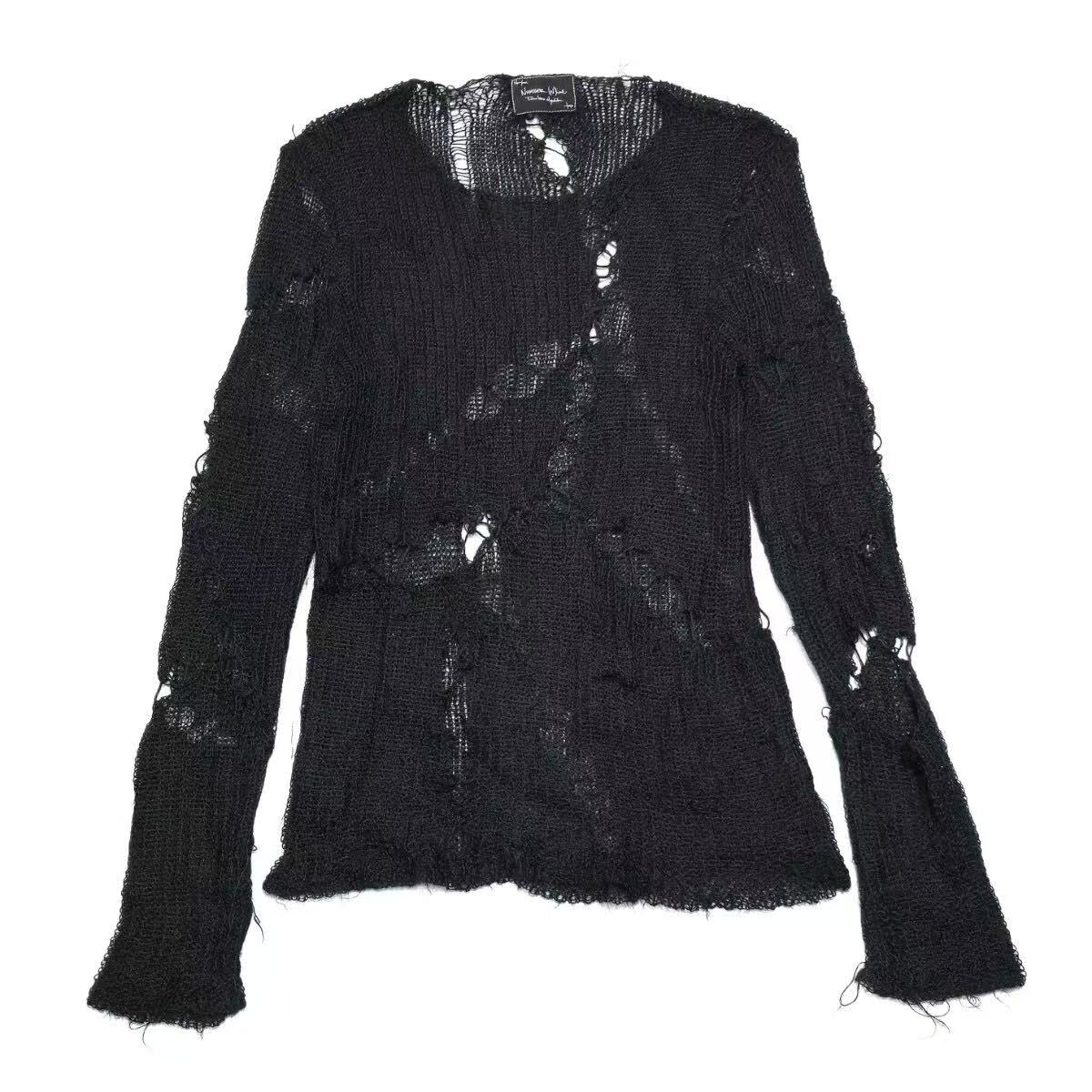 Number (N)ine 04SS Dream Baby Dream Destroyed Mesh Knit Top