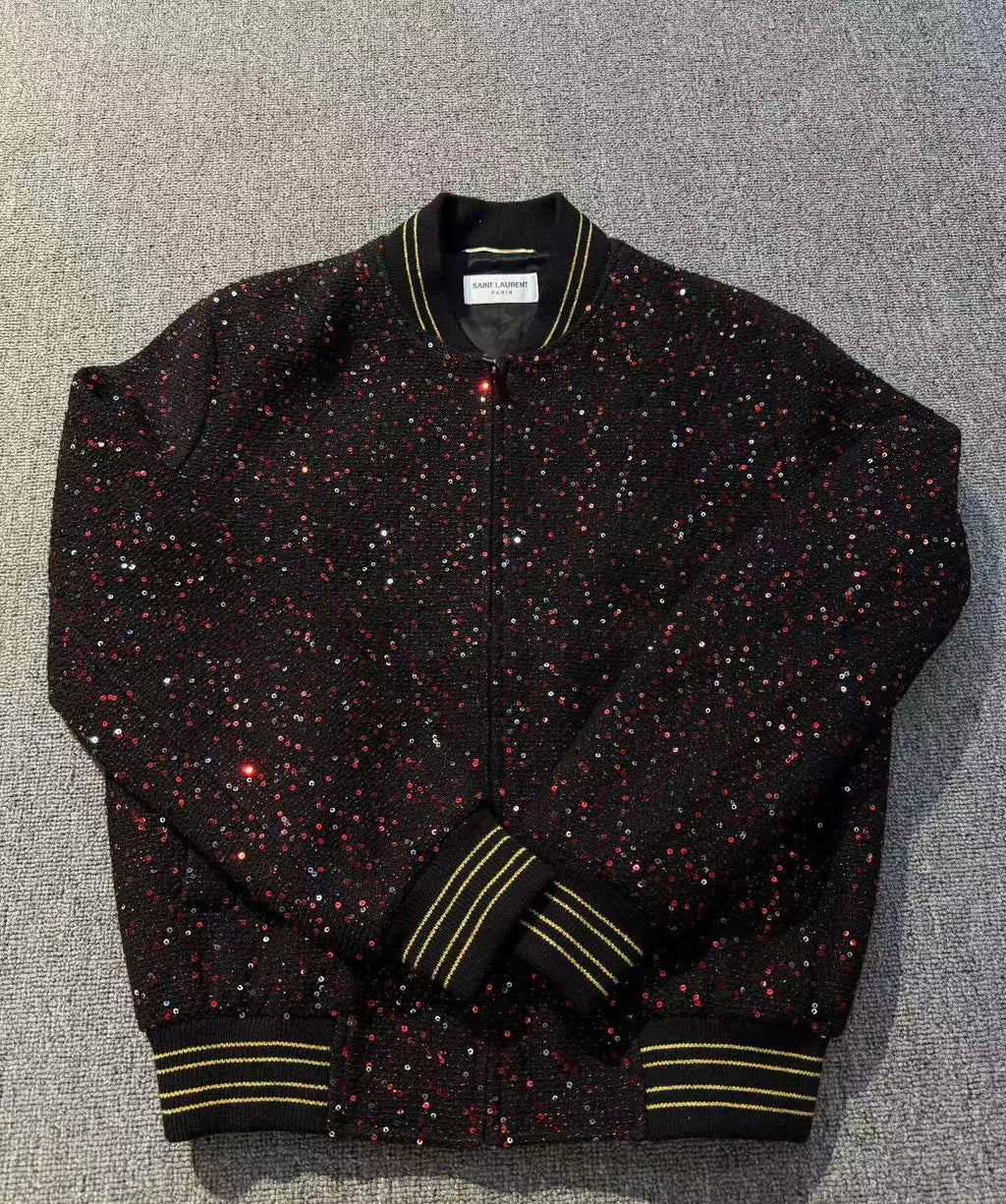 Saint Laurent Sequinned Bomber Jacket