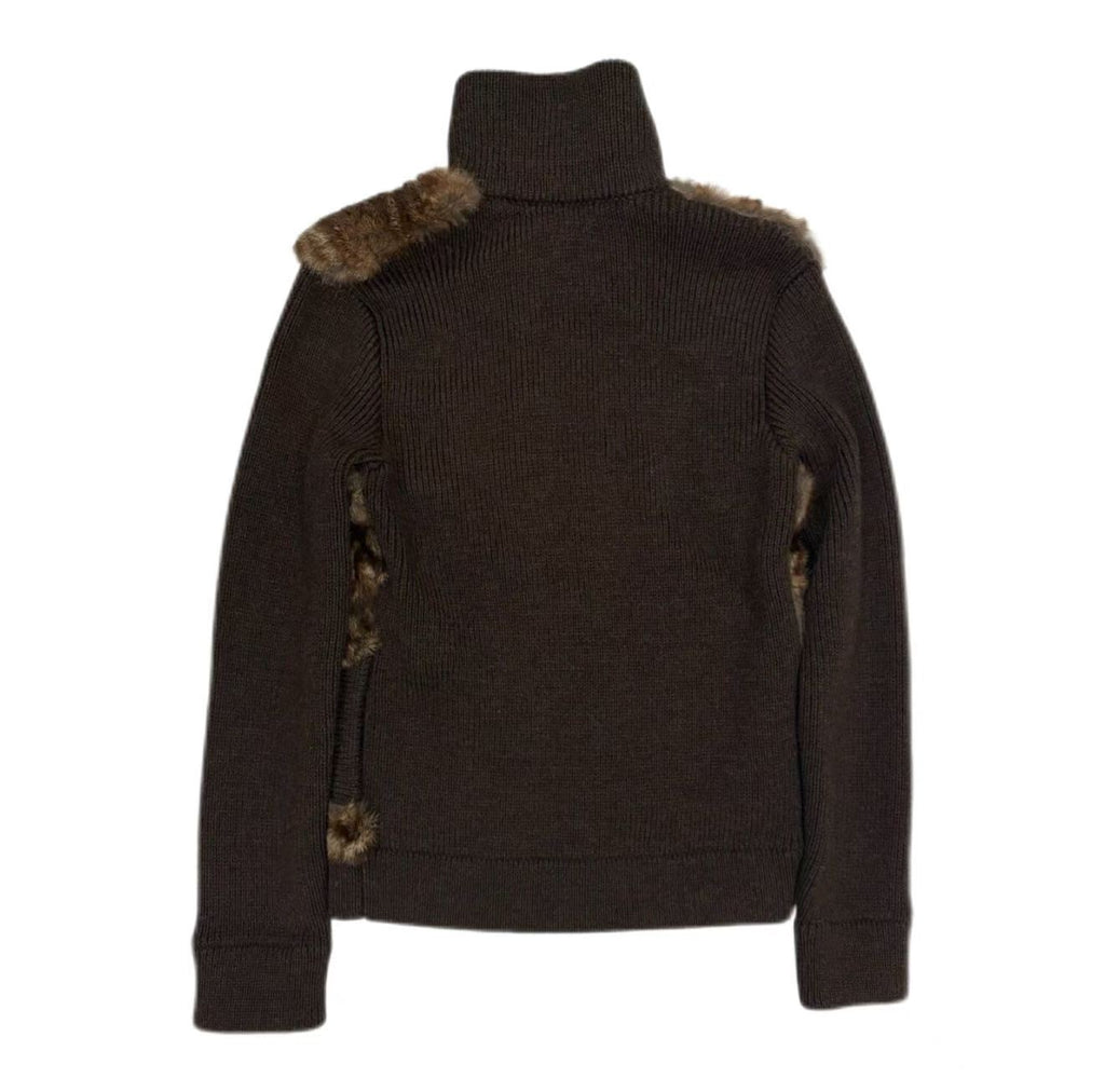 Dolce&Gabbana 04AW Faux Fur Knit Zip Jacket
