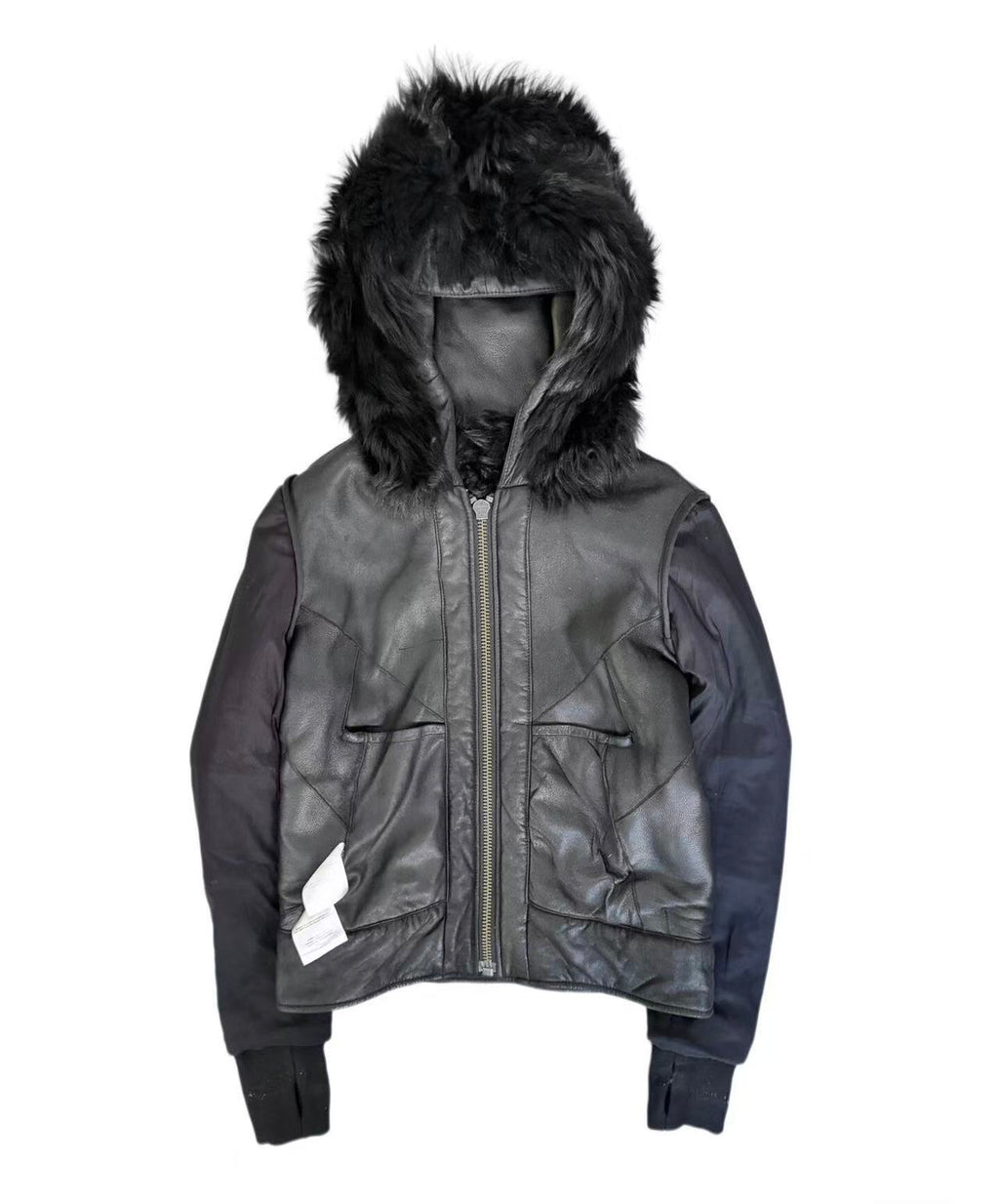Helmut Lang 11AW Paneled Fur Leather Jacket