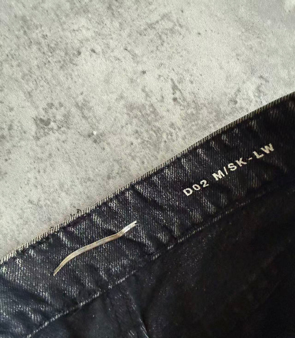 Saint Laurent 18AW D02 Washed Black Knee Ripped Skinny Jeans
