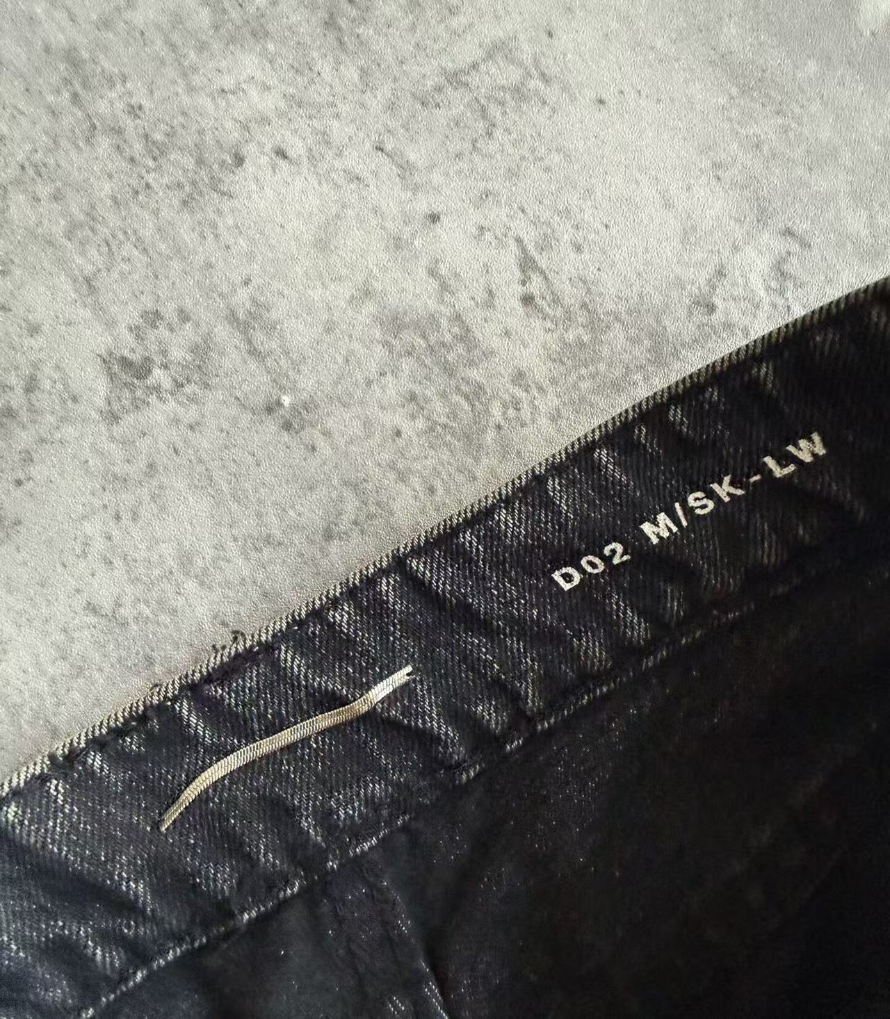 Saint Laurent 18AW D02 Washed Black Knee Ripped Skinny Jeans