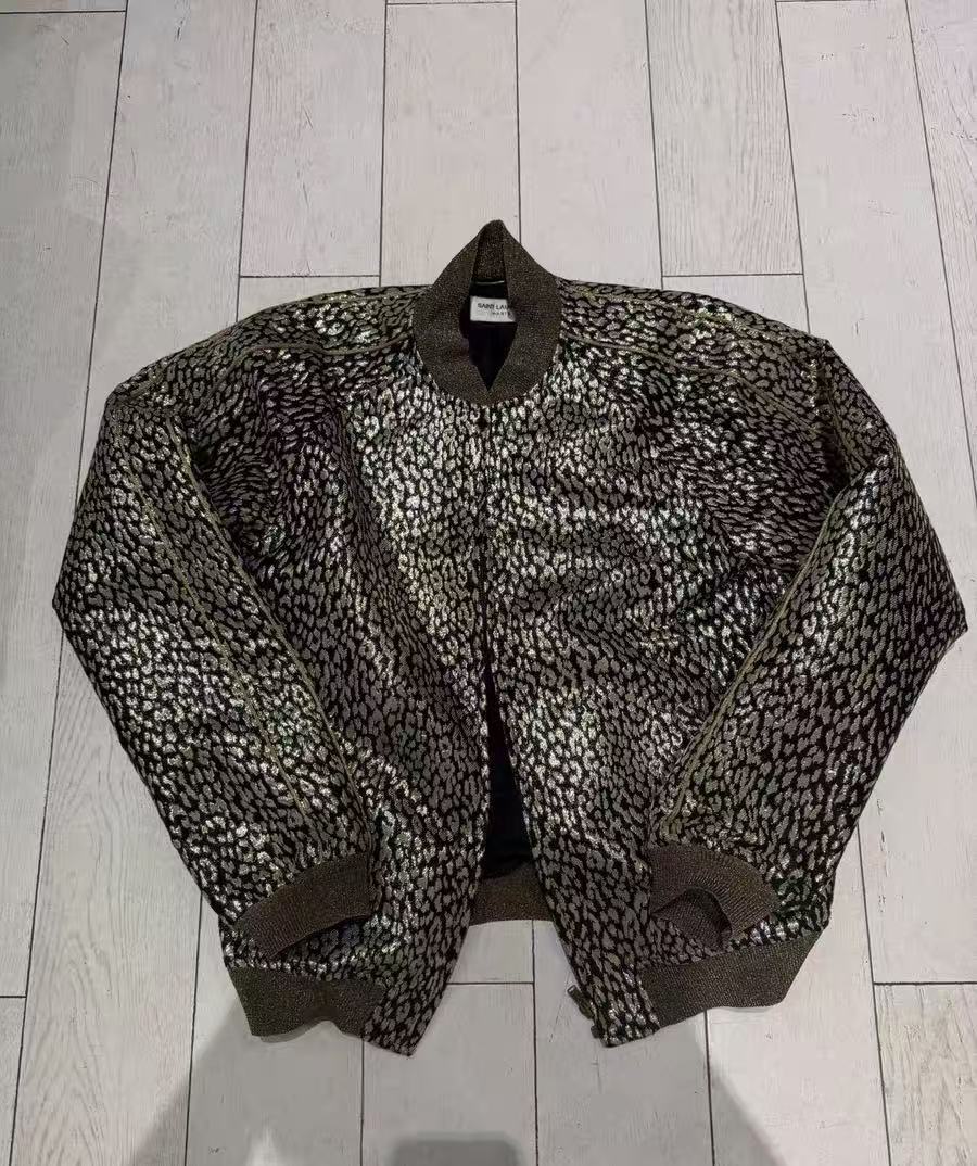 Saint Laurent 15SS Leopard Print Bomber Jacket