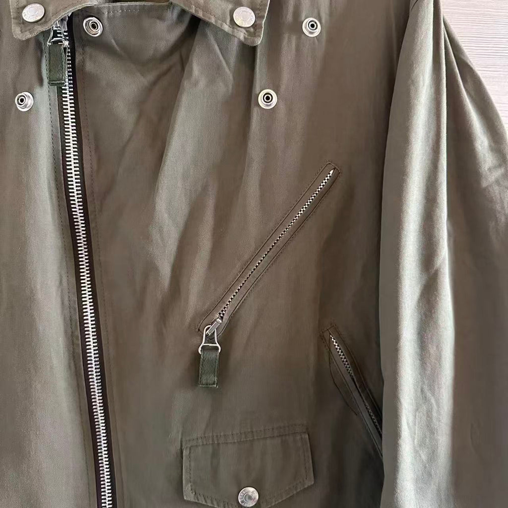 Helmut Lang 04ss Army green Biker Jacket