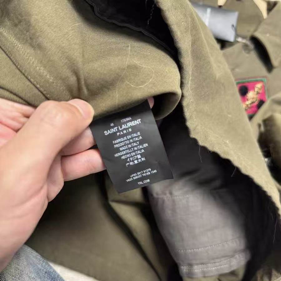 Saint Laurent 15FW Military Patchwork Embroidered Jacket