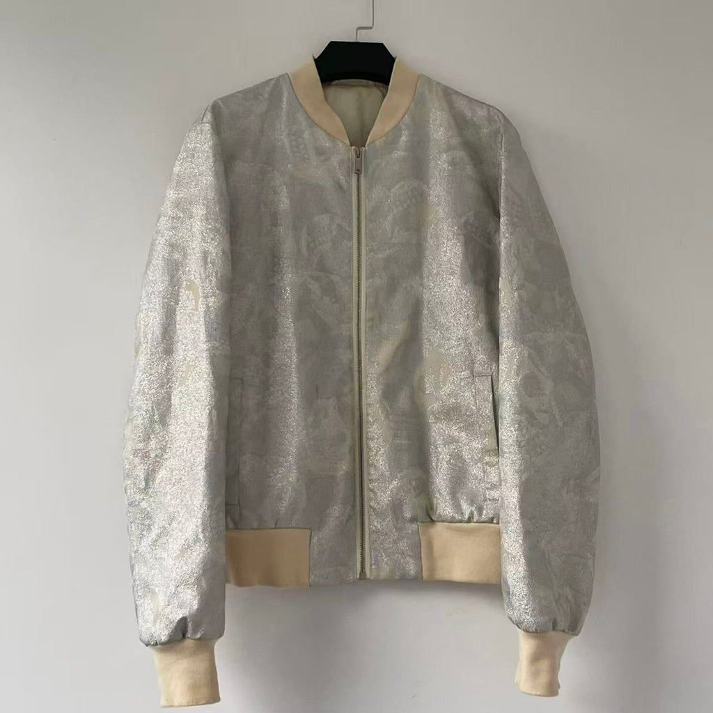 Alexander Mcqueen 15SS Silver Bomber Jacket