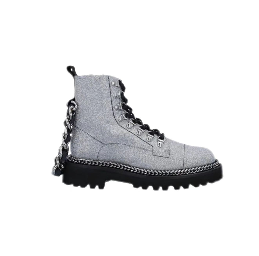 Balmain Ranger Army Glittered Ankle Boots