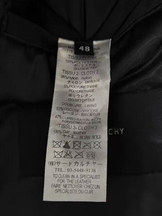 Givenchy 10AW Leather Patchwork Zipper Jacket