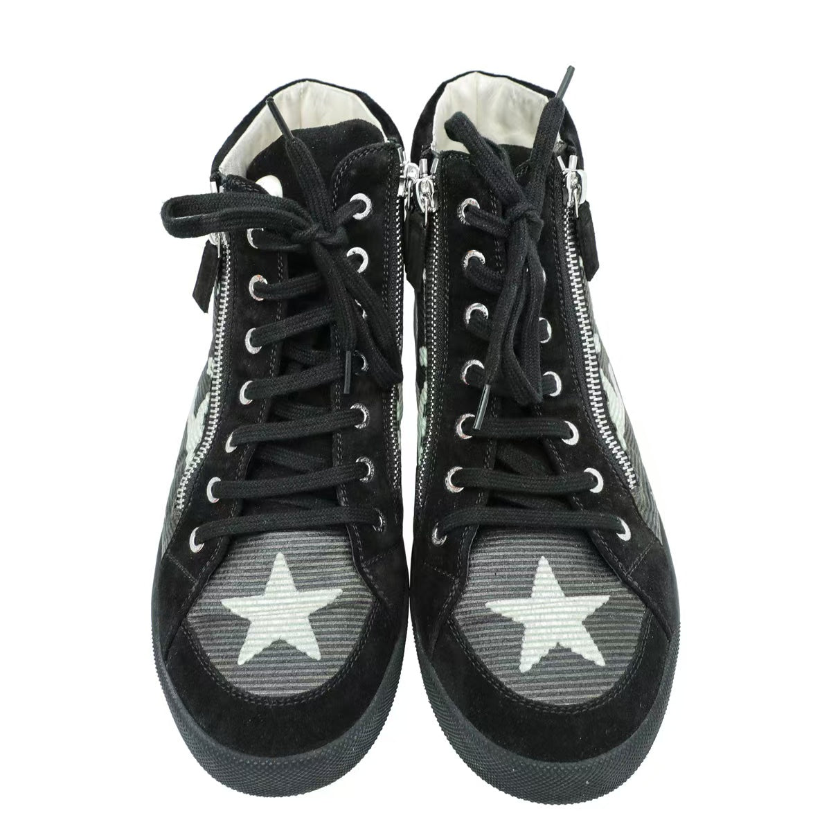 Chanel Black CC Star Print Boot