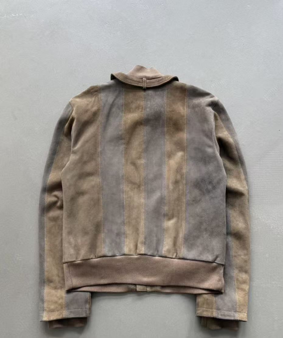 Dolce & Gabbana 2007SS Runway Striped Goatskin Leather Jacket