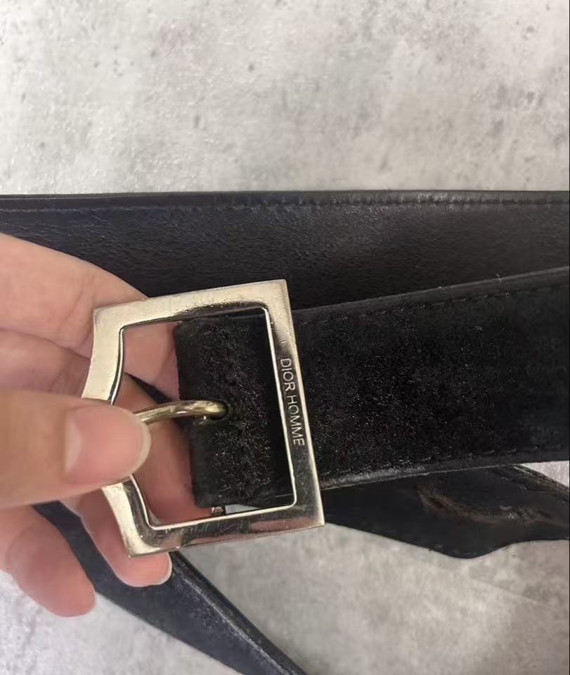 Dior Homme 05SS Black Leather D-Point Belt