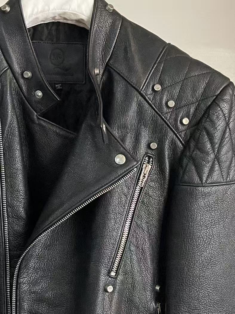 Alexander Mcqueen Swallow Leather Biker Jacket