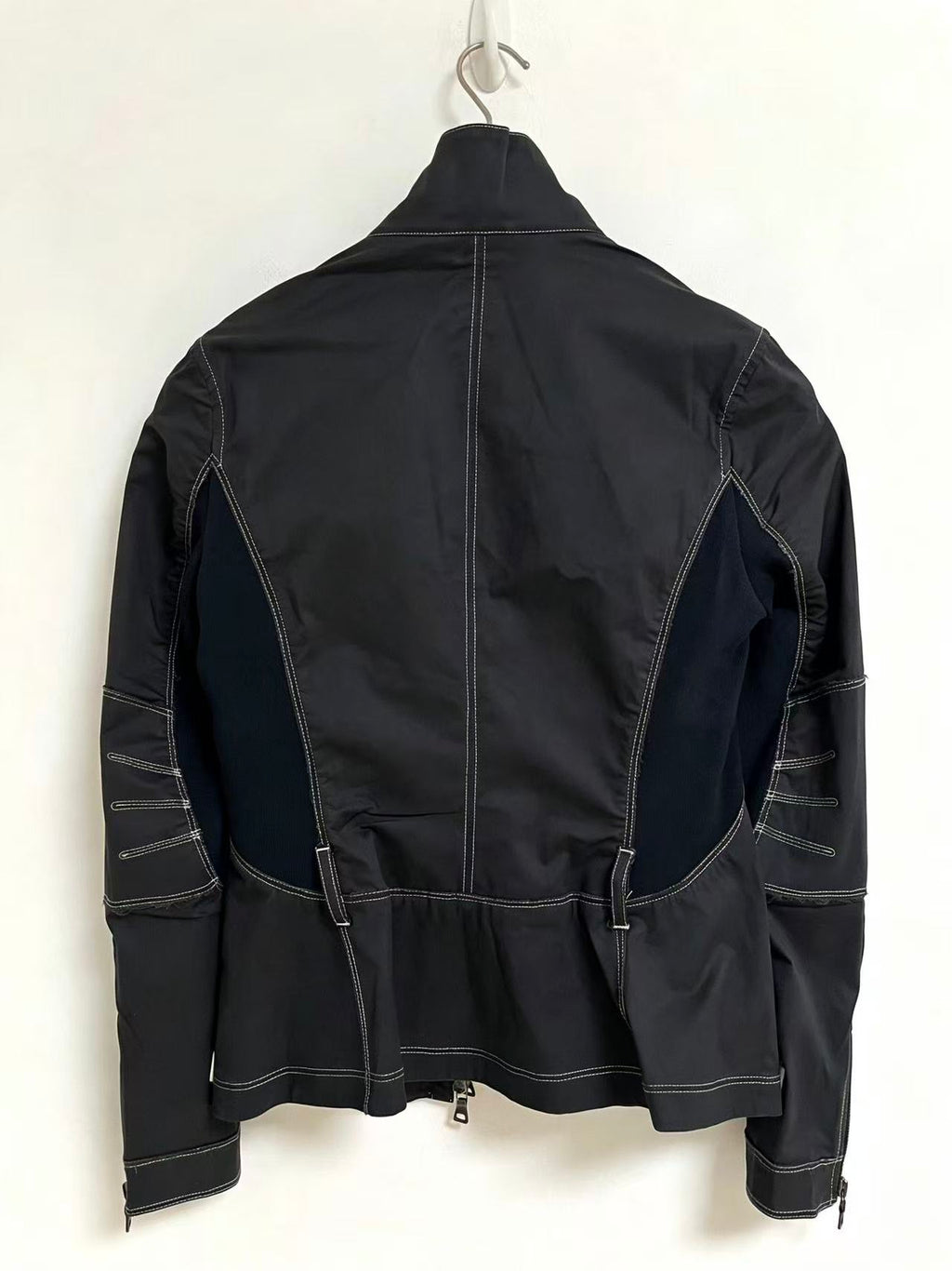 Prada Sport Contrast Stitch Nylon Moto Jacket