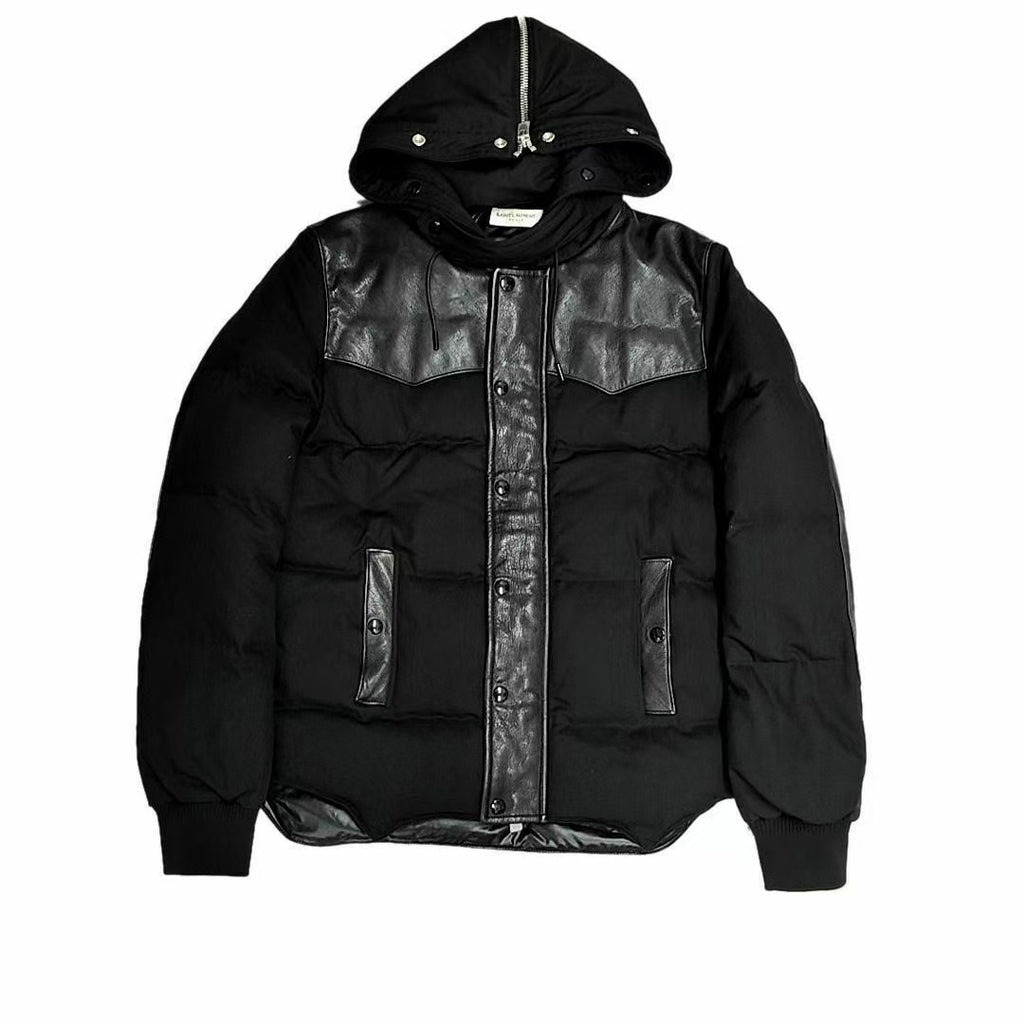 Saint Laurent 13AW Black Leather Puffer Jacket