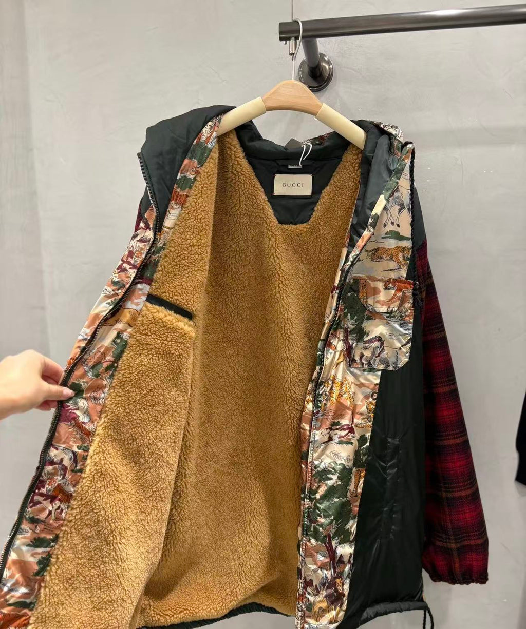 Gucci Animal Print Hooded Jacket