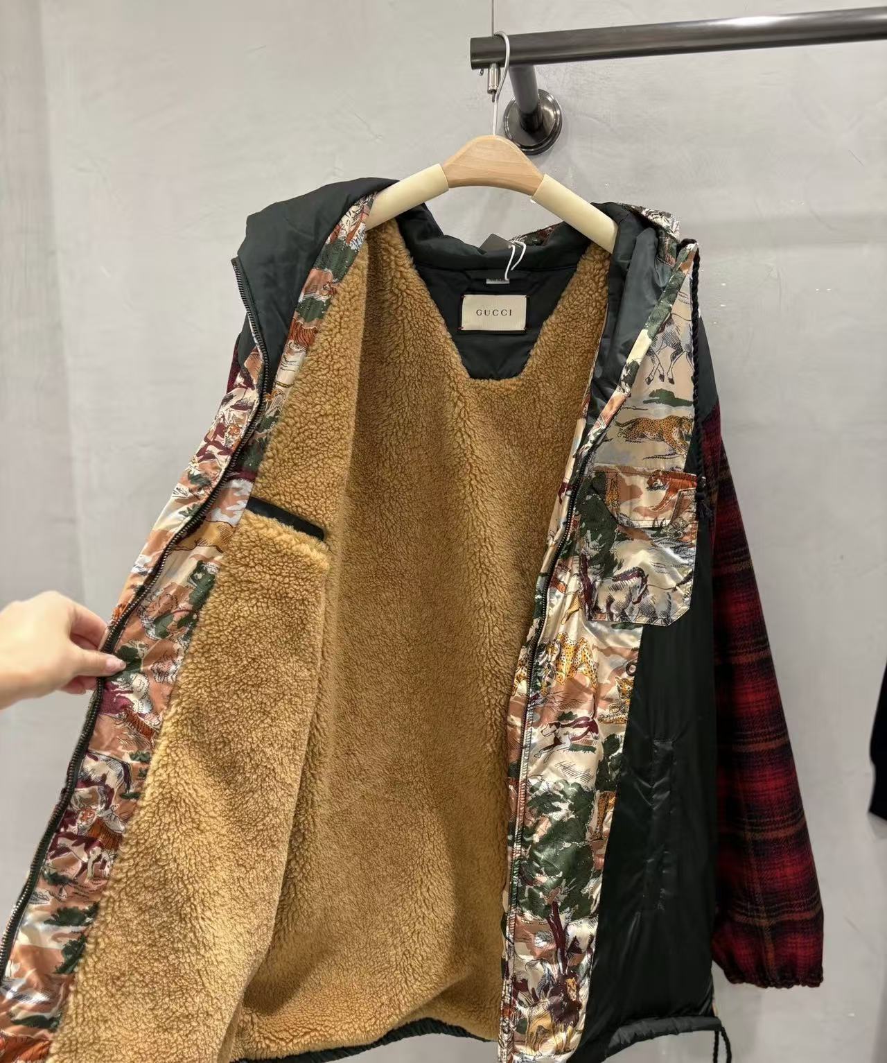 Gucci Animal Print Hooded Jacket