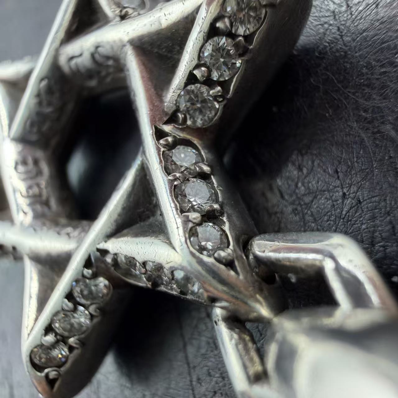 Chrome Hearts Fully Paved Diamond Star of David Pendant