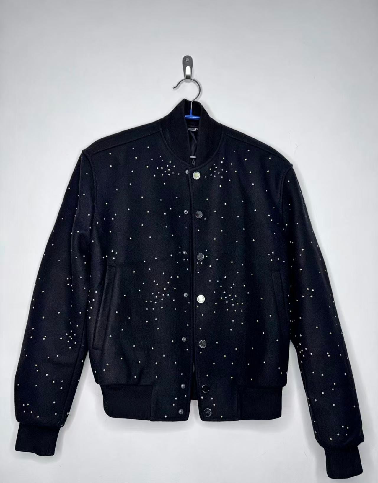 Versace Studded Wool Bomber Jacke