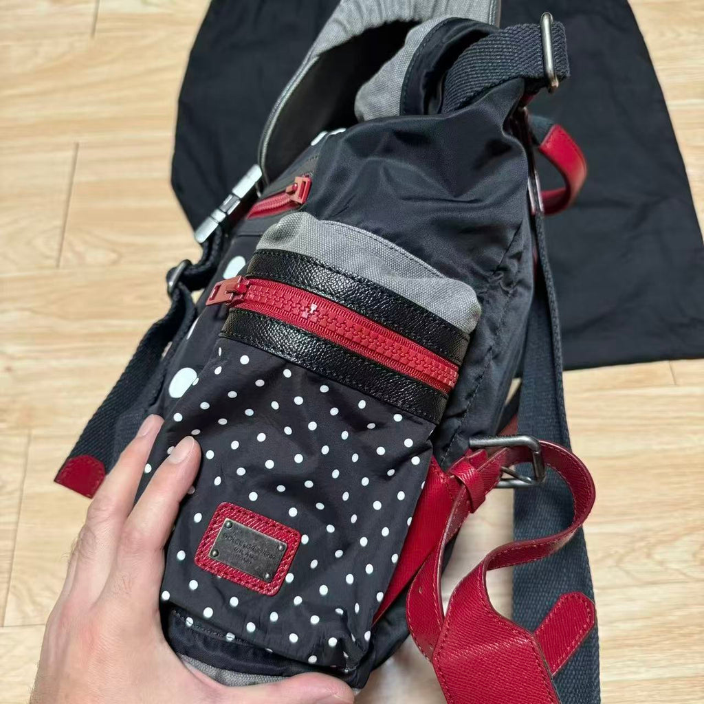 Dolce&Gabbana 15AW Black Red Polka Dot Backpack
