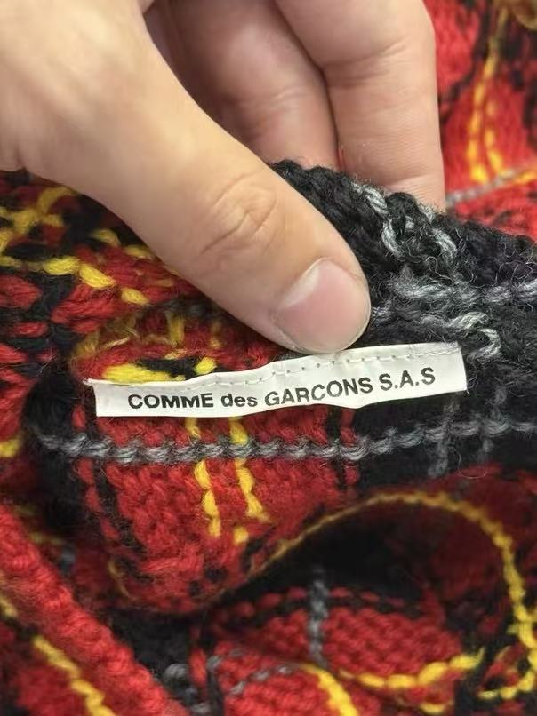 Comme des Garcons SHIRT Plaid Pattern Wool Knit Sweater