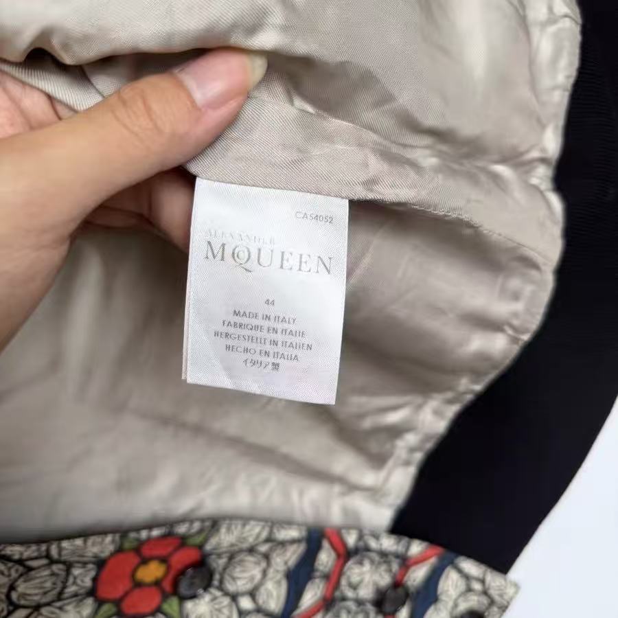 Alexander McQueen 2013FW Stained‑Glass Print Wool Bomber Jacket