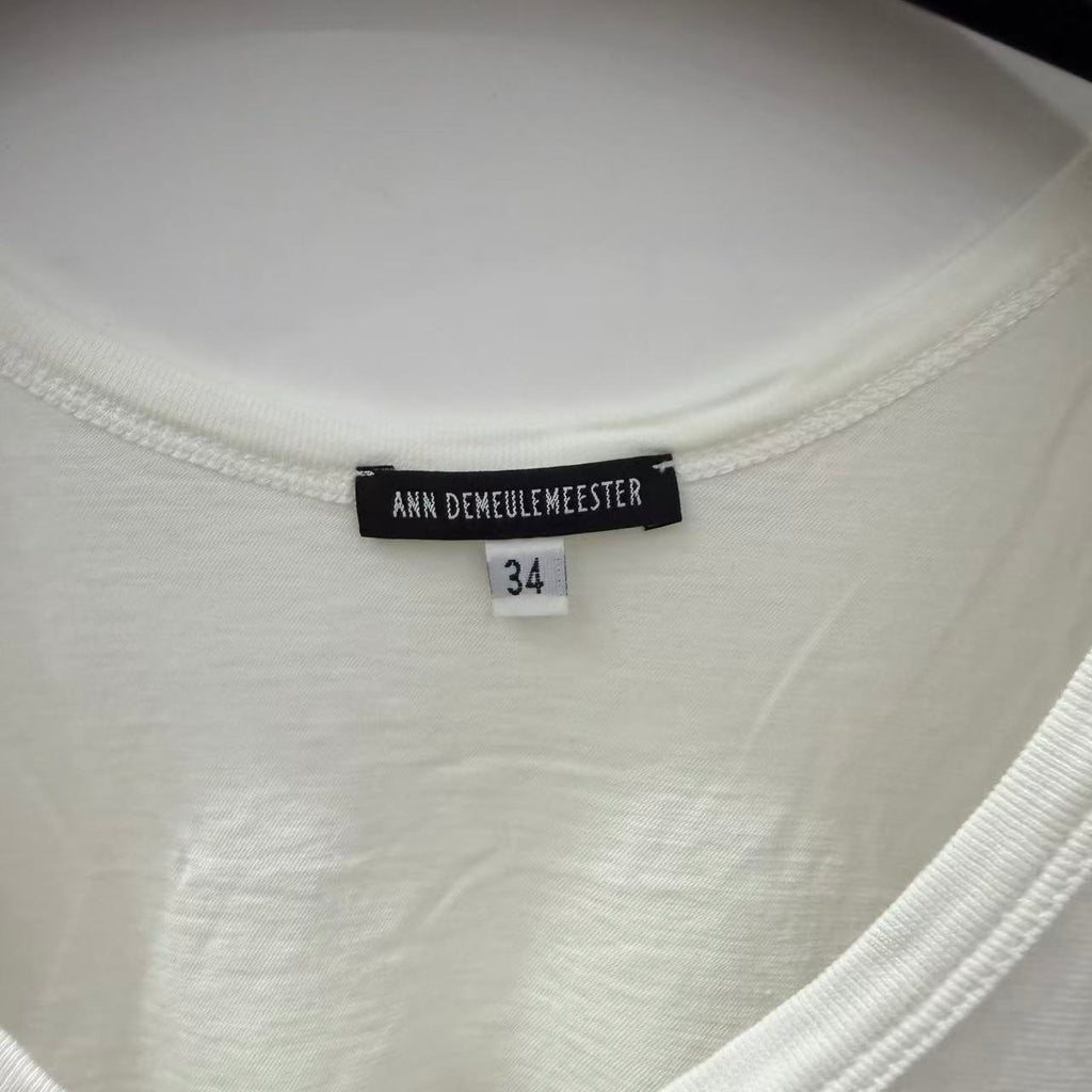 Ann Demeulemeester 00s White Graphic Tank Top